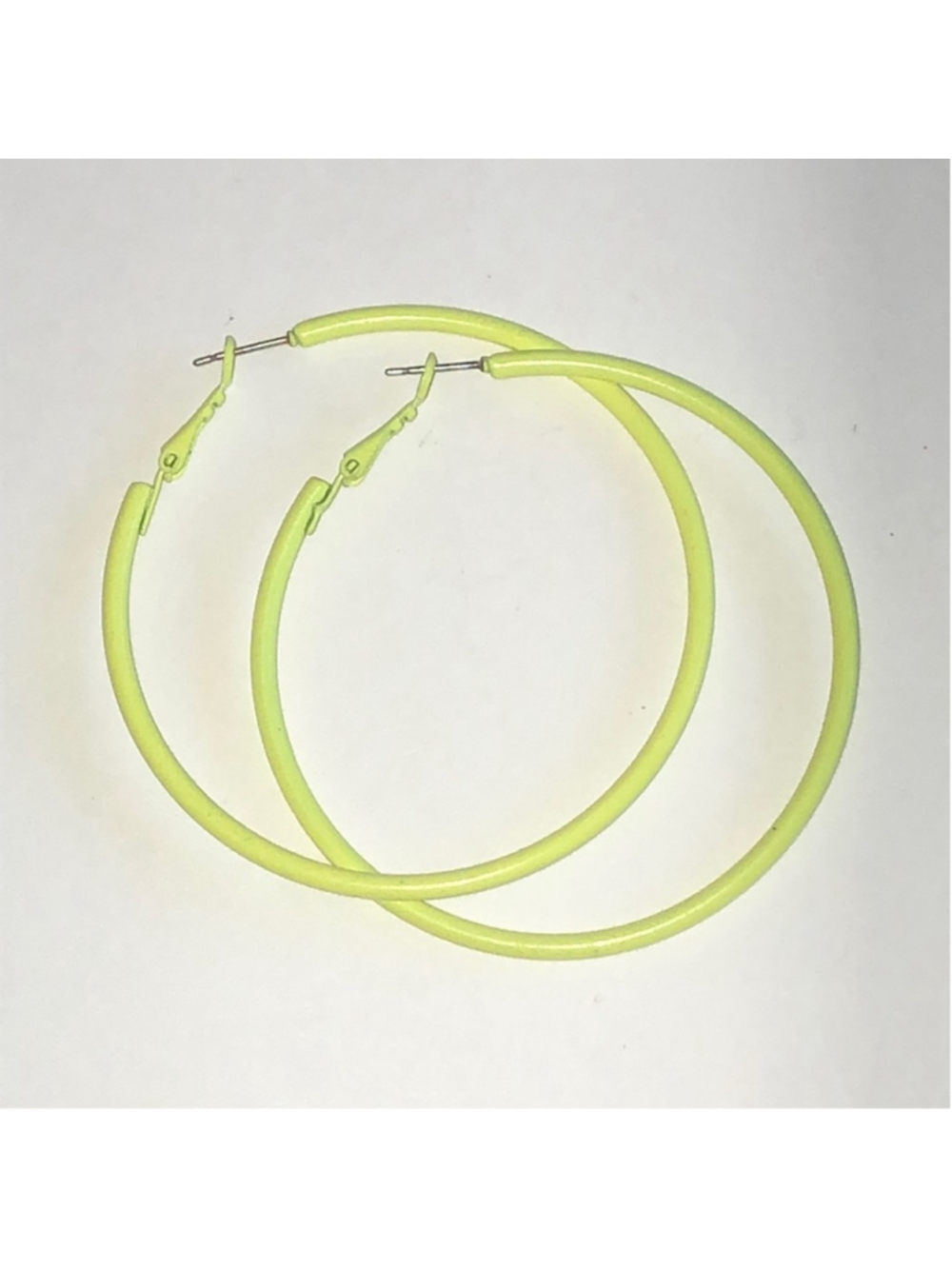 Neon Yellow Boho Hoop Earrings